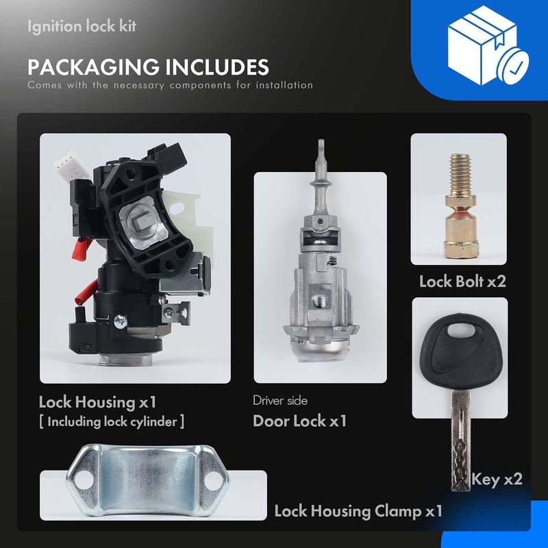 RHAOCZIYAUTO 81905-2T040 Ignition Lock Switch Assembly with Door Lock Cylinder & Keys Fit for Kia Optima 2011-2015, Ignition Lock Cylinder with Housing Replace# 81970-2TA00, 81900-2TD00 - Image 5